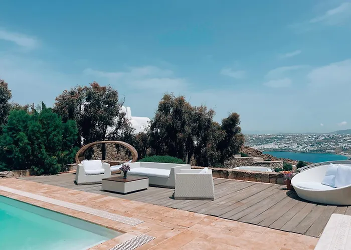 Dreamy Boho 5bed With Pool And Ocean View Mykonos Town